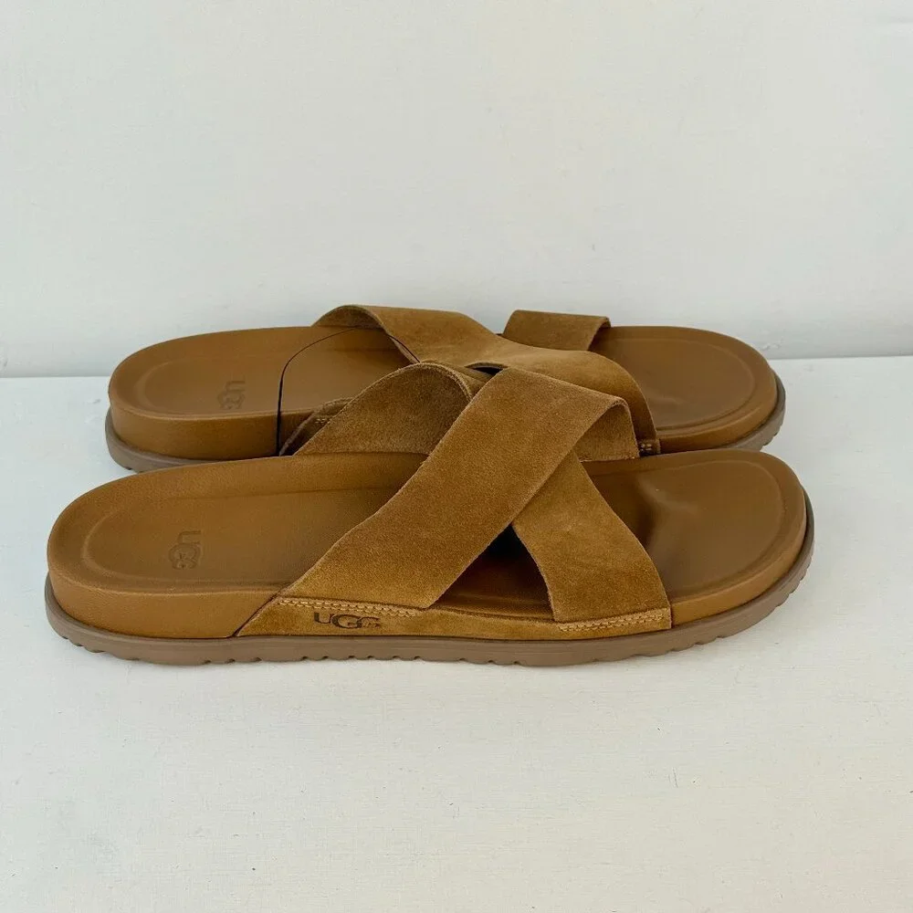 Men's 11 UGG Wainscott Slide Sandals - Chestnut Suede 1124902